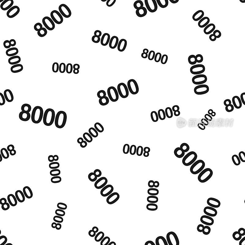 8000 - 8000。无缝模式。白色背景的图标
